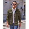 imageCOOFANDY Mens Casual Shirt Jacket Button Down Waffle Jacket Long Sleeve Sweater Jackets Quilted Shacket OvershirtArmy Green