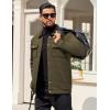 imageCOOFANDY Mens Casual Shirt Jacket Button Down Waffle Jacket Long Sleeve Sweater Jackets Quilted Shacket OvershirtArmy Green
