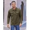 imageCOOFANDY Mens Casual Shirt Jacket Button Down Waffle Jacket Long Sleeve Sweater Jackets Quilted Shacket OvershirtArmy Green