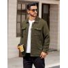 imageCOOFANDY Mens Casual Shirt Jacket Button Down Waffle Jacket Long Sleeve Sweater Jackets Quilted Shacket OvershirtArmy Green