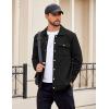 imageCOOFANDY Mens Casual Shirt Jacket Button Down Waffle Jacket Long Sleeve Sweater Jackets Quilted Shacket OvershirtBlack