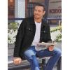 imageCOOFANDY Mens Casual Shirt Jacket Button Down Waffle Jacket Long Sleeve Sweater Jackets Quilted Shacket OvershirtBlack