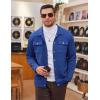 imageCOOFANDY Mens Casual Shirt Jacket Button Down Waffle Jacket Long Sleeve Sweater Jackets Quilted Shacket OvershirtDark Blue