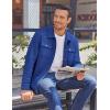 imageCOOFANDY Mens Casual Shirt Jacket Button Down Waffle Jacket Long Sleeve Sweater Jackets Quilted Shacket OvershirtDark Blue