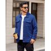 imageCOOFANDY Mens Casual Shirt Jacket Button Down Waffle Jacket Long Sleeve Sweater Jackets Quilted Shacket OvershirtDark Blue