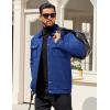 imageCOOFANDY Mens Casual Shirt Jacket Button Down Waffle Jacket Long Sleeve Sweater Jackets Quilted Shacket OvershirtDark Blue
