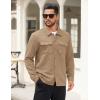 imageCOOFANDY Mens Casual Shirt Jacket Button Down Waffle Jacket Long Sleeve Sweater Jackets Quilted Shacket OvershirtKhaki