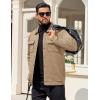 imageCOOFANDY Mens Casual Shirt Jacket Button Down Waffle Jacket Long Sleeve Sweater Jackets Quilted Shacket OvershirtKhaki