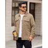 imageCOOFANDY Mens Casual Shirt Jacket Button Down Waffle Jacket Long Sleeve Sweater Jackets Quilted Shacket OvershirtKhaki