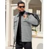 imageCOOFANDY Mens Casual Shirt Jacket Button Down Waffle Jacket Long Sleeve Sweater Jackets Quilted Shacket OvershirtLight Grey