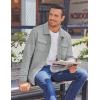 imageCOOFANDY Mens Casual Shirt Jacket Button Down Waffle Jacket Long Sleeve Sweater Jackets Quilted Shacket OvershirtLight Grey