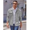 imageCOOFANDY Mens Casual Shirt Jacket Button Down Waffle Jacket Long Sleeve Sweater Jackets Quilted Shacket OvershirtLight Grey