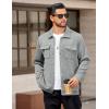 imageCOOFANDY Mens Casual Shirt Jacket Button Down Waffle Jacket Long Sleeve Sweater Jackets Quilted Shacket OvershirtLight Grey