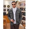 imageCOOFANDY Mens Casual Shirt Jacket Button Down Waffle Jacket Long Sleeve Sweater Jackets Quilted Shacket OvershirtMedium Grey