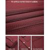 imageCOOFANDY Mens Casual Shirt Jacket Button Down Waffle Jacket Long Sleeve Sweater Jackets Quilted Shacket OvershirtWine Red