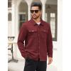 imageCOOFANDY Mens Casual Shirt Jacket Button Down Waffle Jacket Long Sleeve Sweater Jackets Quilted Shacket OvershirtWine Red