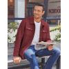 imageCOOFANDY Mens Casual Shirt Jacket Button Down Waffle Jacket Long Sleeve Sweater Jackets Quilted Shacket OvershirtWine Red