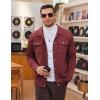 imageCOOFANDY Mens Casual Shirt Jacket Button Down Waffle Jacket Long Sleeve Sweater Jackets Quilted Shacket OvershirtWine Red