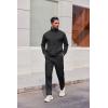 imageCOOFANDY Mens Casual Sweatsuit 2 Piece Athletic Full Zip Tracksuit Jacquard Jogging Set Fashion Jackets And Pants OutfitBlack