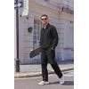 imageCOOFANDY Mens Casual Sweatsuit 2 Piece Athletic Full Zip Tracksuit Jacquard Jogging Set Fashion Jackets And Pants OutfitBlack