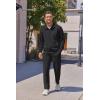 imageCOOFANDY Mens Casual Sweatsuit 2 Piece Athletic Full Zip Tracksuit Jacquard Jogging Set Fashion Jackets And Pants OutfitBlack