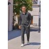 imageCOOFANDY Mens Casual Sweatsuit 2 Piece Athletic Full Zip Tracksuit Jacquard Jogging Set Fashion Jackets And Pants OutfitDark Grey