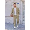imageCOOFANDY Mens Casual Sweatsuit 2 Piece Athletic Full Zip Tracksuit Jacquard Jogging Set Fashion Jackets And Pants OutfitKhaki