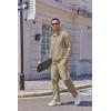 imageCOOFANDY Mens Casual Sweatsuit 2 Piece Athletic Full Zip Tracksuit Jacquard Jogging Set Fashion Jackets And Pants OutfitKhaki