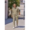imageCOOFANDY Mens Casual Sweatsuit 2 Piece Athletic Full Zip Tracksuit Jacquard Jogging Set Fashion Jackets And Pants OutfitKhaki