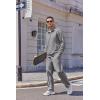 imageCOOFANDY Mens Casual Sweatsuit 2 Piece Athletic Full Zip Tracksuit Jacquard Jogging Set Fashion Jackets And Pants OutfitLight Grey Textile