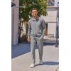 imageCOOFANDY Mens Casual Sweatsuit 2 Piece Athletic Full Zip Tracksuit Jacquard Jogging Set Fashion Jackets And Pants OutfitLight Grey Textile