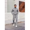 imageCOOFANDY Mens Casual Sweatsuit 2 Piece Athletic Full Zip Tracksuit Jacquard Jogging Set Fashion Jackets And Pants OutfitLight Grey Textile