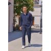 imageCOOFANDY Mens Casual Sweatsuit 2 Piece Athletic Full Zip Tracksuit Jacquard Jogging Set Fashion Jackets And Pants OutfitNavy Blue