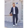 imageCOOFANDY Mens Casual Sweatsuit 2 Piece Athletic Full Zip Tracksuit Jacquard Jogging Set Fashion Jackets And Pants OutfitNavy Blue
