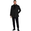 imageCOOFANDY Mens Double Breasted Pea Coat Winter Overcoat Short Trench Coat Notched CollarBlack