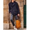 imageCOOFANDY Mens Double Breasted Pea Coat Winter Overcoat Short Trench Coat Notched CollarBlack