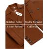 imageCOOFANDY Mens Double Breasted Pea Coat Winter Overcoat Short Trench Coat Notched CollarBrown