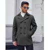 imageCOOFANDY Mens Double Breasted Pea Coat Winter Overcoat Short Trench Coat Notched CollarDark Grey