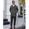 imageCOOFANDY Mens Double Breasted Pea Coat Winter Overcoat Short Trench Coat Notched CollarDark Grey