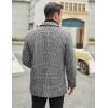imageCOOFANDY Mens Double Breasted Pea Coat Winter Overcoat Short Trench Coat Notched CollarGrey Plaid
