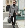 imageCOOFANDY Mens Double Breasted Pea Coat Winter Overcoat Short Trench Coat Notched CollarGrey Plaid