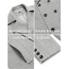 imageCOOFANDY Mens Double Breasted Pea Coat Winter Overcoat Short Trench Coat Notched CollarLight Grey