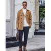 imageCOOFANDY Mens Double Breasted Pea Coat Winter Overcoat Short Trench Coat Notched CollarLight Tan