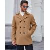 imageCOOFANDY Mens Double Breasted Pea Coat Winter Overcoat Short Trench Coat Notched CollarLight Tan