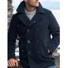 imageCOOFANDY Mens Double Breasted Pea Coat Winter Overcoat Short Trench Coat Notched CollarNavy Blue
