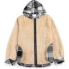 imageCOOFANDY Mens Flannel Fleece Jacket Sherpa Lined Shirt Jacket Plaid Zip Up Hoodie Soft Warm Coat with HoodAblack Block