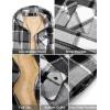 imageCOOFANDY Mens Flannel Fleece Jacket Sherpa Lined Shirt Jacket Plaid Zip Up Hoodie Soft Warm Coat with HoodAblack Block