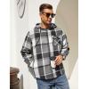 imageCOOFANDY Mens Flannel Fleece Jacket Sherpa Lined Shirt Jacket Plaid Zip Up Hoodie Soft Warm Coat with HoodAblack Block