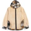 imageCOOFANDY Mens Flannel Fleece Jacket Sherpa Lined Shirt Jacket Plaid Zip Up Hoodie Soft Warm Coat with HoodAbrown Block