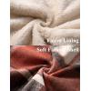 imageCOOFANDY Mens Flannel Fleece Jacket Sherpa Lined Shirt Jacket Plaid Zip Up Hoodie Soft Warm Coat with HoodAorange Block